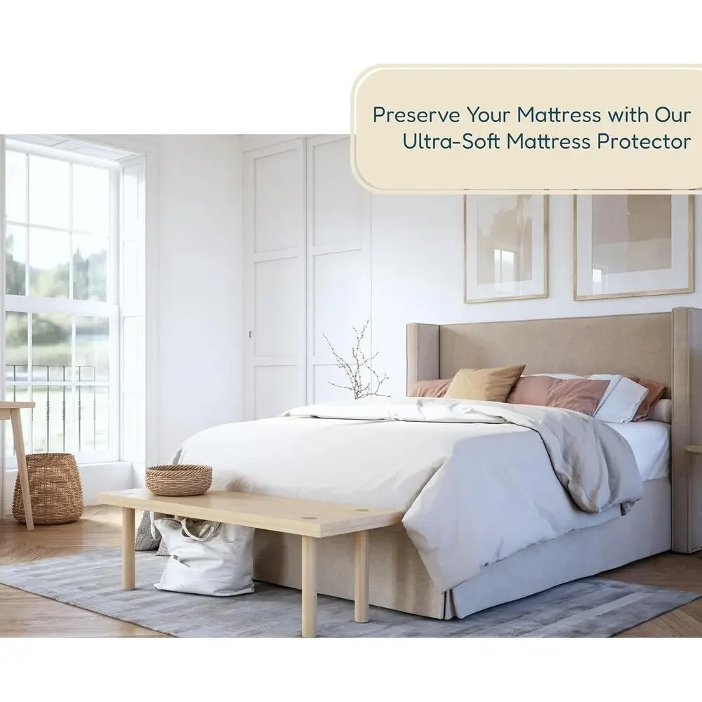 DreamOasis Waterproof Mattress Protector Twin Size, Bamboo Viscose, Machine Wash